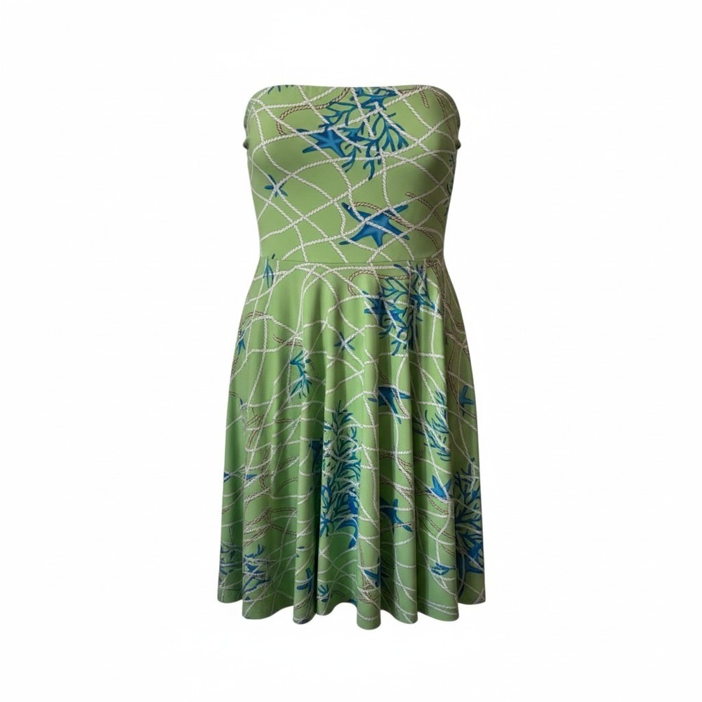 J.McLaughlin Dillard's Green Nautical Starfish Strapless Midi Dress Large